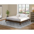 East West Furniture Platform Bed Frame with 4 Hardwood Legs & 2 Extra Center Legs - Walnut NVP-22-K